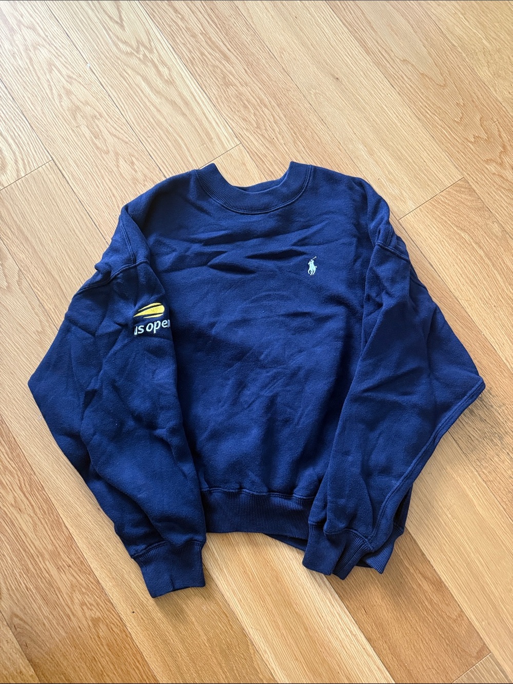 Unisex Polo by Ralph Lauren Navy Crewneck Sweatshirt with Embroidered US Open - Picture 3 of 5